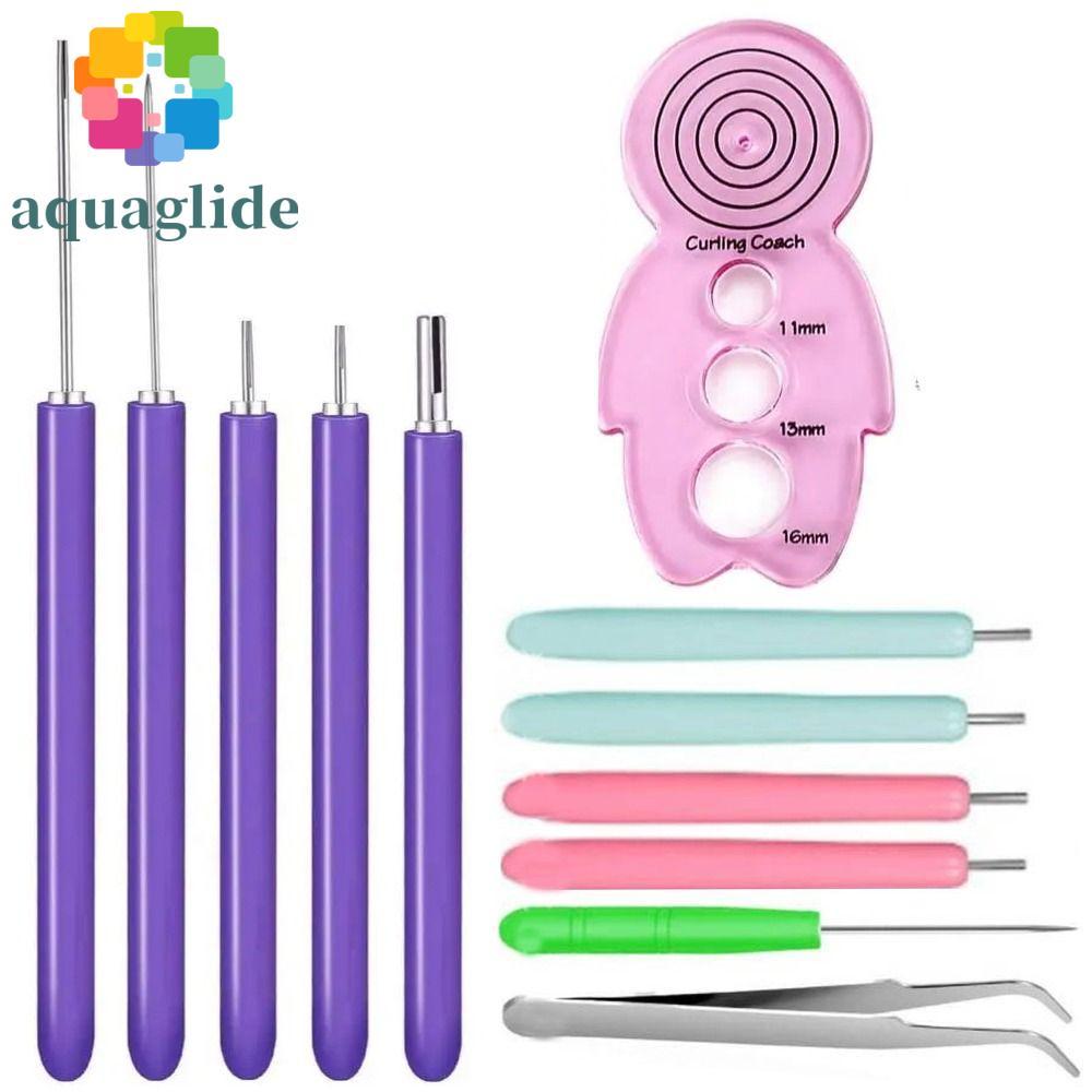 AQUAGLIDE 12PCS Quilling Needle Kit, Paper Craft Quilling Slotted Pen Paper Quilling Tools, ปฏิบัติก