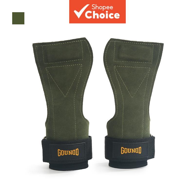 GOUNTOD หนังยกน้ําหนัก Grips ถุงมือฟิตเนสกันลื่นสําหรับ Crossfit Gym Training 1 คู่