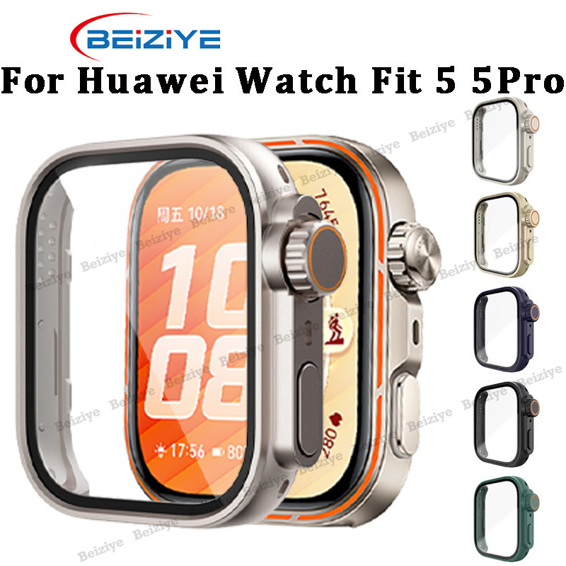 เปลี่ยนเคสนาฬิกา Ultra สําหรับ Huawei Watch Fit 5 เคสป้องกันหน้าจอ + แก้วสําหรับ Huawei Fit 5 Pro อัพเกรด Ultra 2