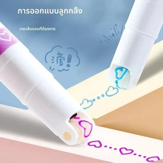 6 ชิ้น/เซ็ตดอกไม้ เกาหลีเครื่องเขียนอุปกรณ์สํานักงานโรงเรียนของขวัญ ปากกามาร์กเกอร์ ไฮไลท์ แบบเส้นคู่ DIY สําหรับวาดภาพ