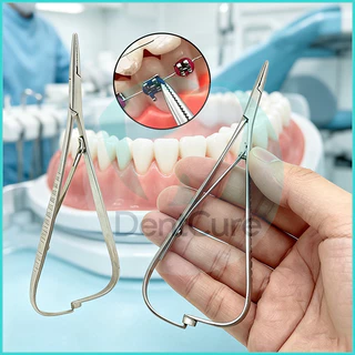 คีมจัดฟันปลายแหลม Mathieu ยาว 14 ซม. - ใช้หนีบยางยืดจัดฟัน (Elastic Placement Holder) - สแตนเลส คุณภาพสูง