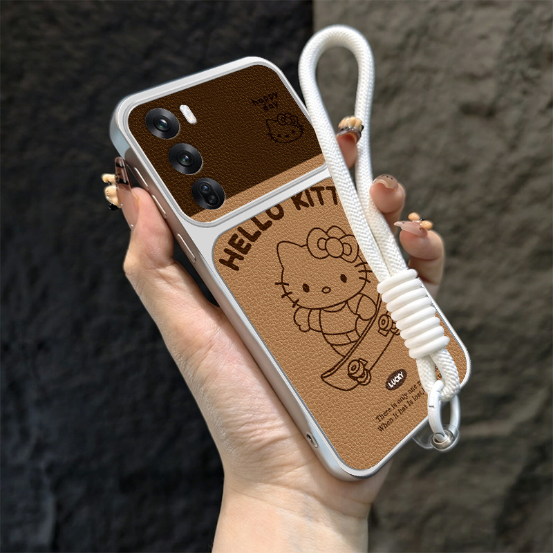 เคสสําหรับRealme c75 c71 c75x C73 C85 4Gเคสโทรศัพท์ความวิตกกังวลSoftcaseซิลิโคนกันกระแทกปกดีไซน์ใหม่ความงามพร้อมเชือกเส้นเล็กน่ารักสเก็ตบอร์ดแมวTBHBM1