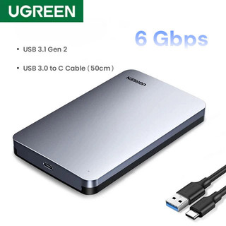 UGREEN 2.5 "SATA To Usb C 3.1 Gen 2 ฮาร์ดดิสก์ภายนอกเคส HDD สําหรับ Sata Hard Disk SSD HDD