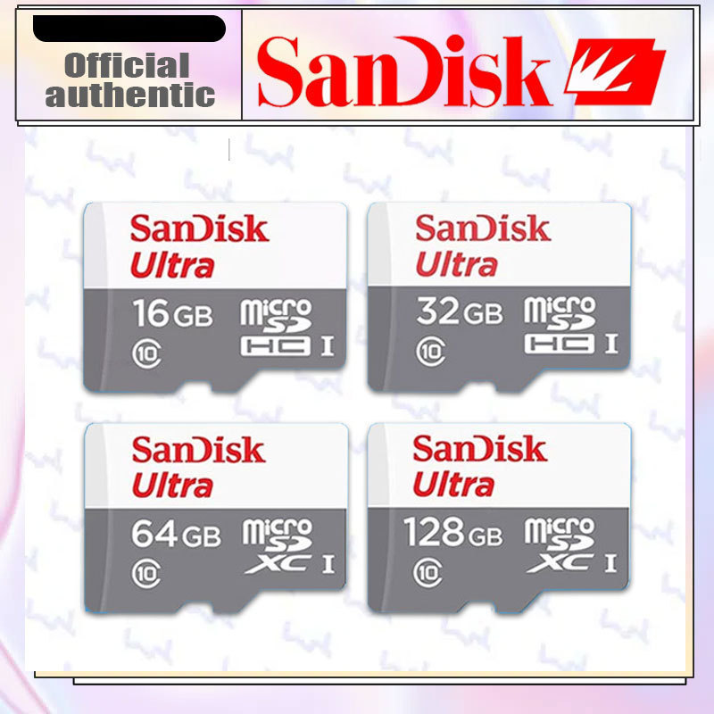 Micro SD Card SanDisk Ultra 32GB/128GB/256GB/512GB/1TB Class 10 UHS-I ของแท้ - TF Card รองรับ 4K กล้องติดรถ กล้องวงจรปิด