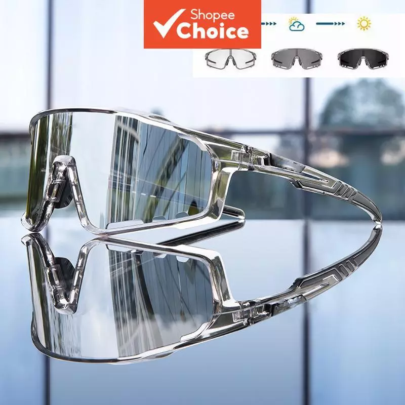 Photochromic Night แว่นตาขับรถ Uv400 แว่นตากีฬากันฝุ่นสําหรับขี่จักรยานวิ่ง F1