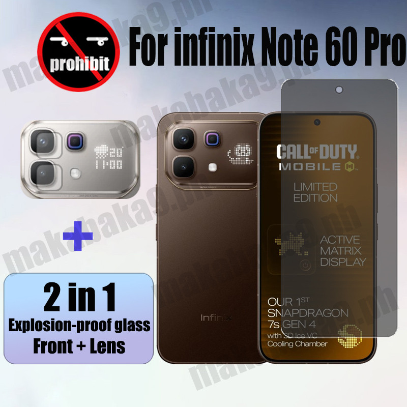 2 in 1 ฟิล์ม infinix Note 60 Pro 4G กระจกนิรภัยส่วนตัว Anti-Spy คลุมทั้งหมดปกป้องหน้าจอ Anti Peek ฟิล์มความเป็นส่วนตัวสําหรับ infinix Note 50 Pro Plus 40 30 30i 4G 5G ฟิล์มกระจก & ฟิล์มกล้อง