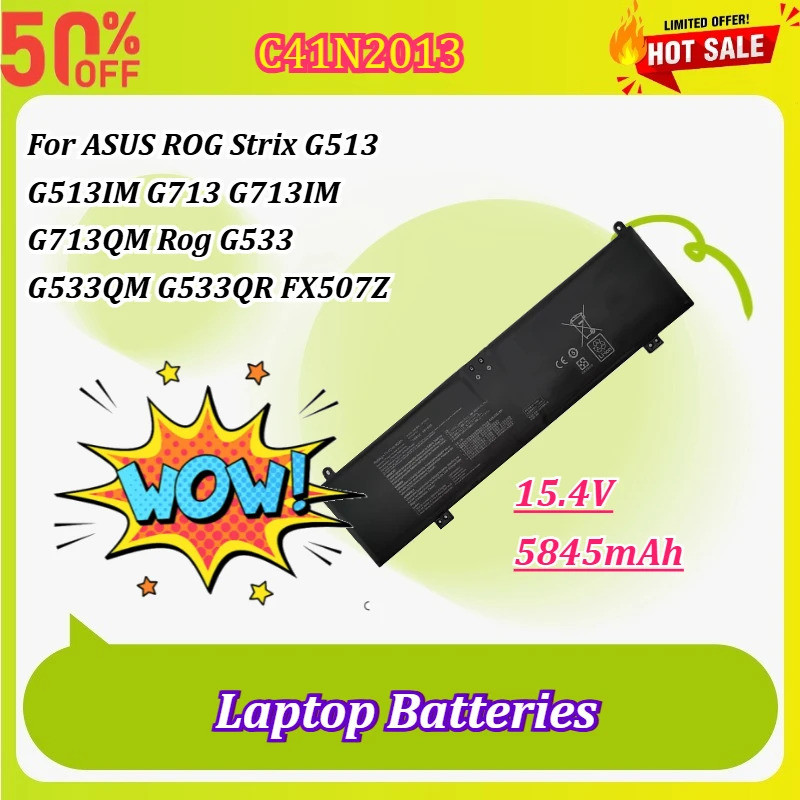 C41N2013 15.4V 90Wh 5845mAh แบตเตอรี่แล็ปท็อปสําหรับ ASUS ROG/Strix Scar G533 Zephyrus GA503 GU603 S