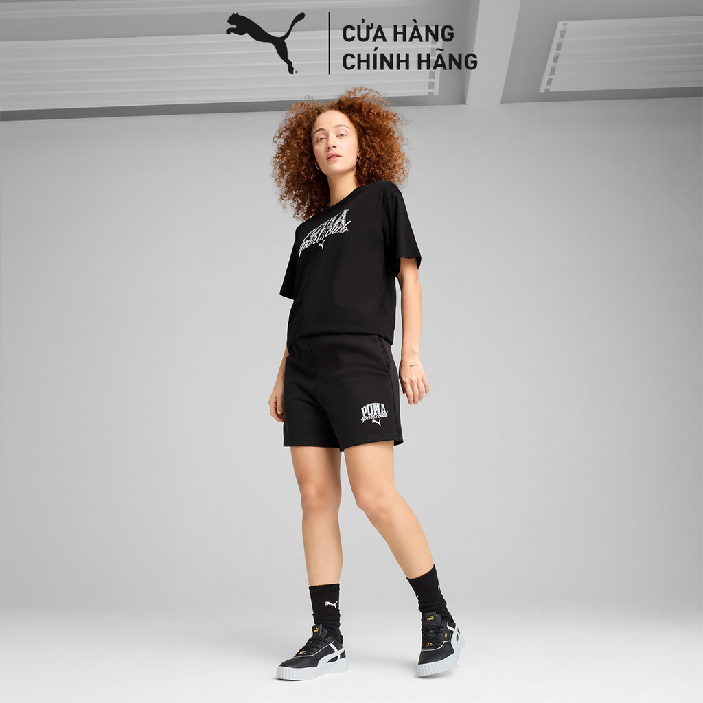 PUMA กางเกงขาสั้นแฟชั่นสตรี CLASS สีดํา สีดํา สีดํา