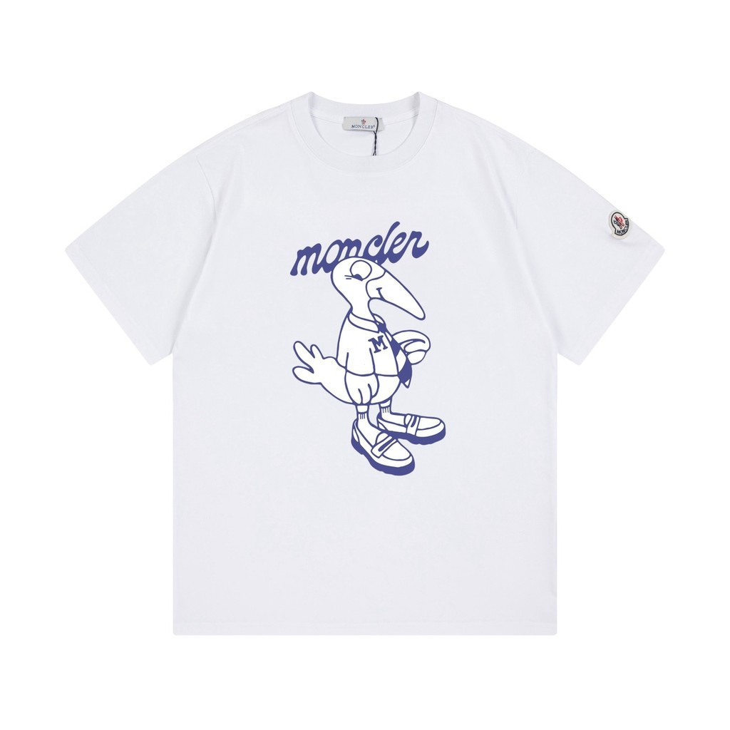 Moncler2026 Moncler 2026 คลาสสิกรอบคอแขนสั้นเสื้อยืดผู้ชายผู้หญิงสไตล์ Commuter ฤดูร้อนสไตล์ใหม่ญี่ป