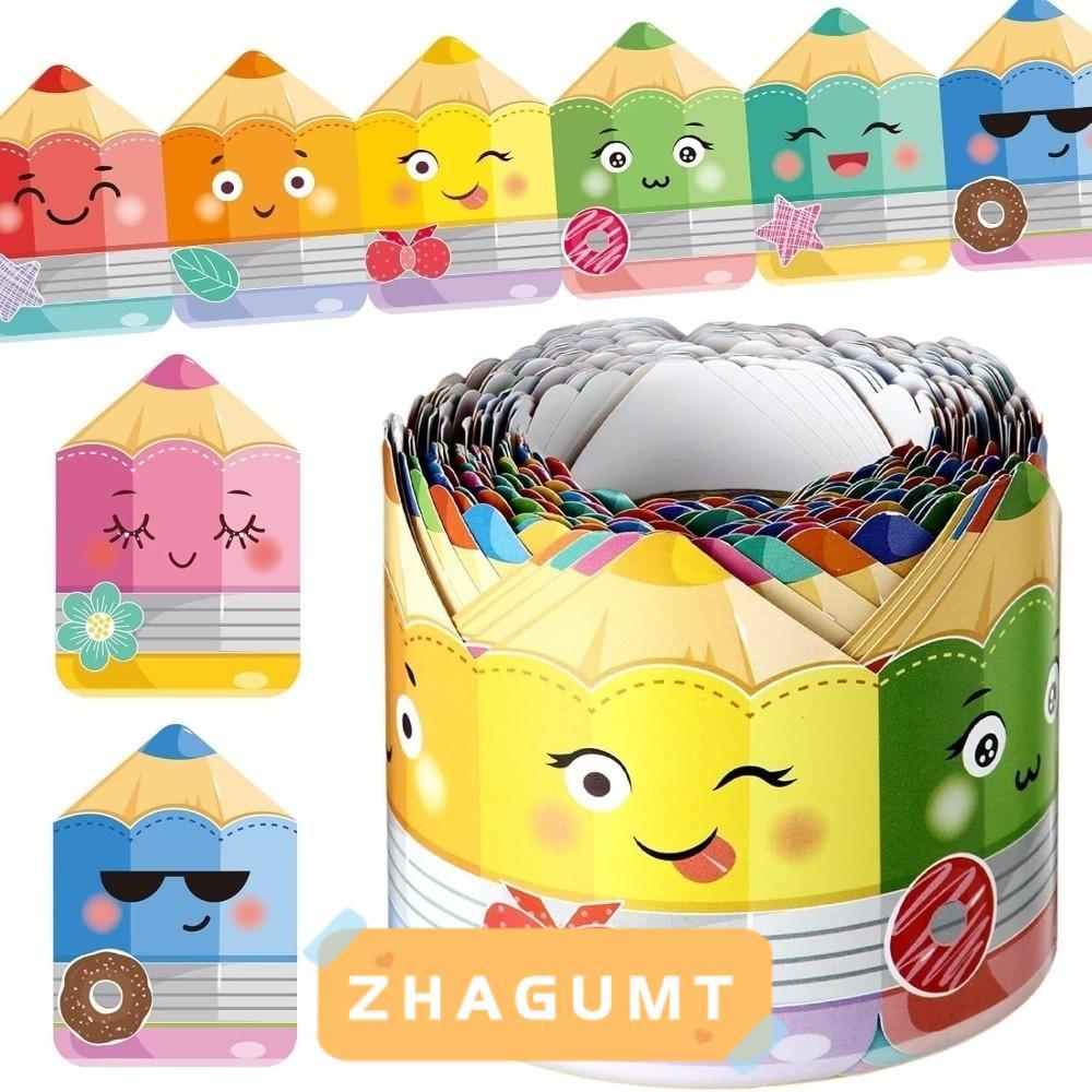 ZHAGUMT366KB กระดาษชายแดน, กระดาษมีกาวในตัวกระดานดํา Bulletin Board Border, DIY 7 ซม.Border ห้องเรียนตกแต่งงานฝีมือทํามือ