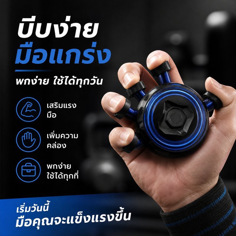 อุปกรณ์บริหารมือ ที่บีบมือ ฝึกนิ้ว เพิ่มแรงบีบ ปรับแรงต้าน พกพาง่าย คลายเครียด ออกกำลังกายมือ
