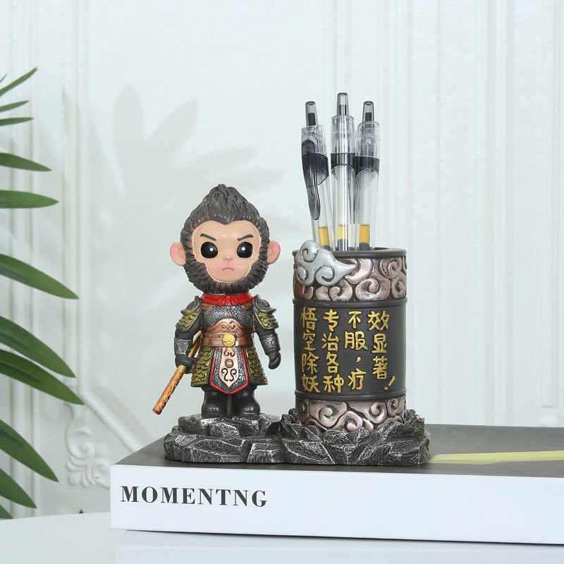 Monkey King Monkey King Office Desktop Pen Holder Storage Jewelry Cartoon High-value Student Gifts S