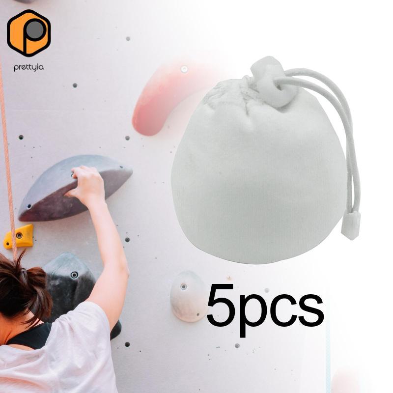 Prettyia 5 ชิ้น Chalk Ball กระเป๋าดึงสาย สําหรับ Deadlifting ฟิตเนส และ Bouldering — صورة 5