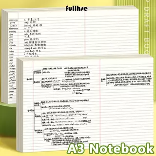 FULLHSE 50 แผ่นกระดาษร่าง,นักเรียนเขียนวางแผนความคิด A3 Notebook, หนาฉีกขาดได้ A3 Notepad สํานักงานโรงเรียน