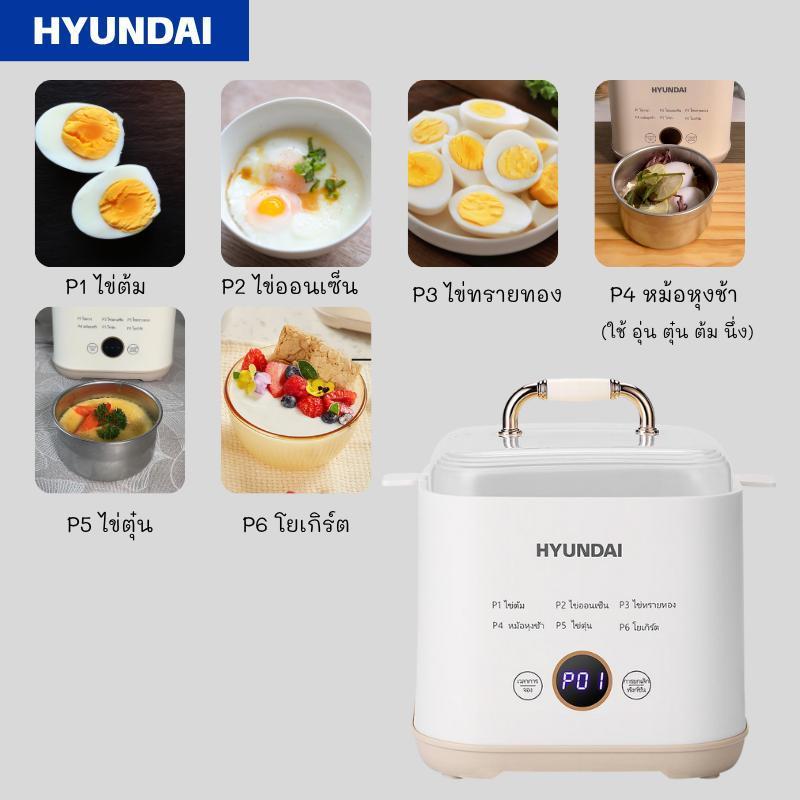 รุ่นธรรมดา Hyundai เครื่องต้มไข่มัลติฟังก์ชั่น เครื่องต้มไข่อัตโนมัติ ขนาดบรรจุ 5 ฟอง สามารถต้มไข่ได