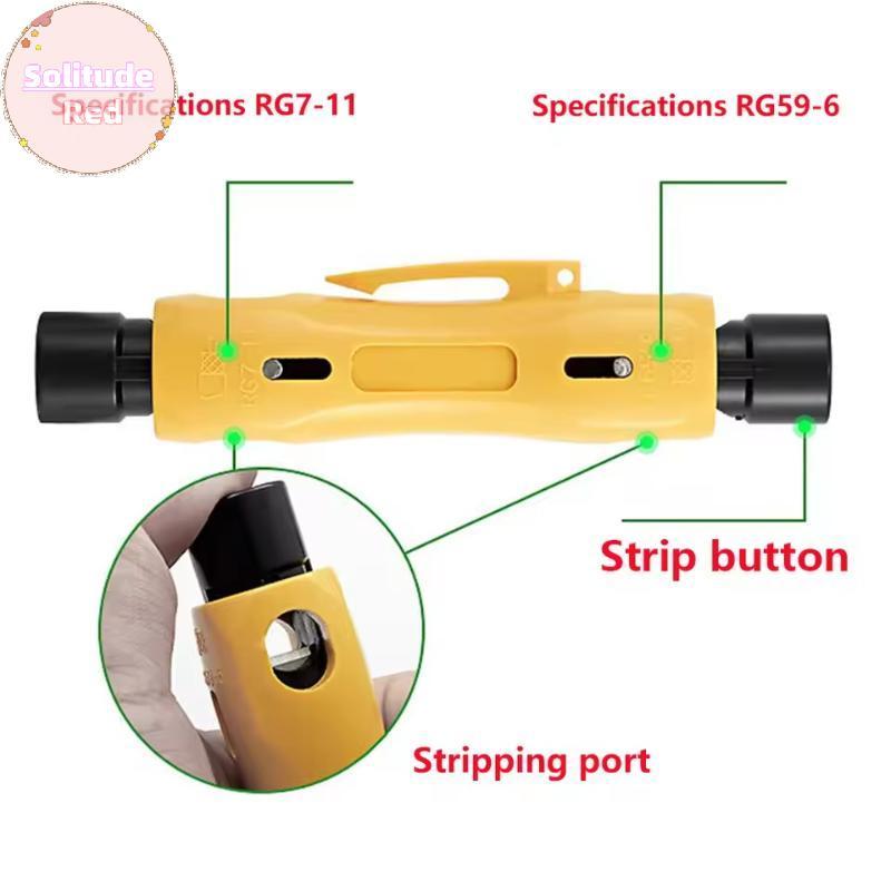 Solitudered 1PC RF Coaxial Cable RG59 RG6 RG7-11 Wire Stripper Coaxial Cable Simple Wire Stripper เค