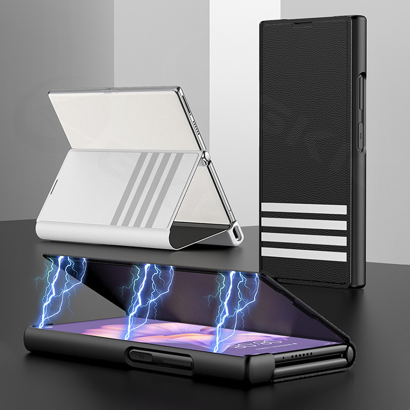 LUKEN ทาสีหนังพับสําหรับ Huawei Mate XS 2 All-included ป้องกัน Hard Cover สําหรับ Huawei Mate XS2 กร