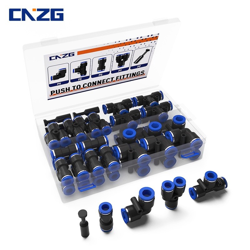 CNZG ท่อลมเชื่อมต่ออย่างรวดเร็วผลักดันในอุปกรณ์เชื่อมต่อชุดอุปกรณ์เสริมท่อลมตรง,ข้อศอก