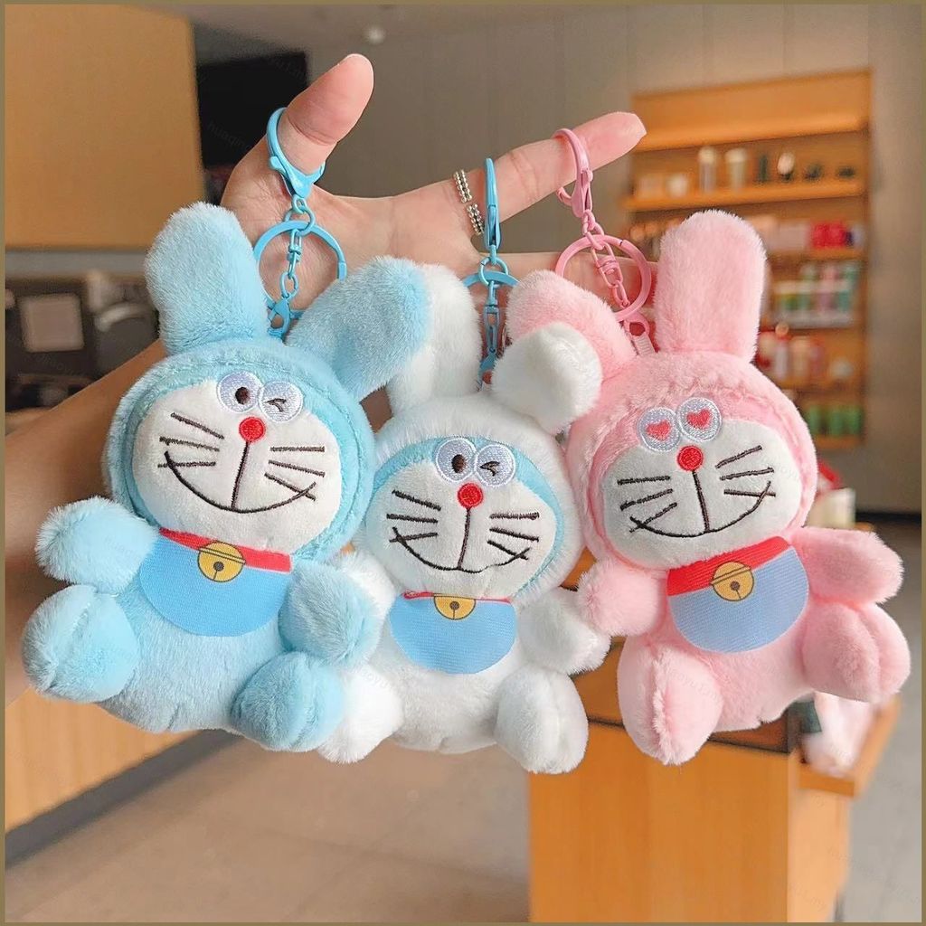 HQ น่ารัก Doraemon คอสเพลย์กระต่ายตุ๊กตาตุ๊กตาของขวัญสําหรับเด็กผู้หญิงกระเป๋าจี้ตุ๊กตาของเล่นสําหรั