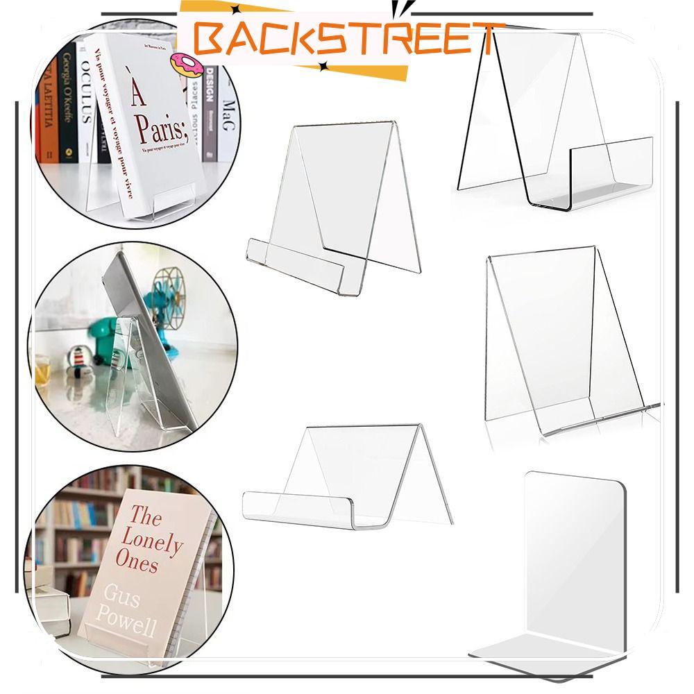 BACKSTAGERRET Book Holder, Multi Functional Portable Bookend, อะคริลิคใสคุณภาพสูง CD Display Rack Desktop Use