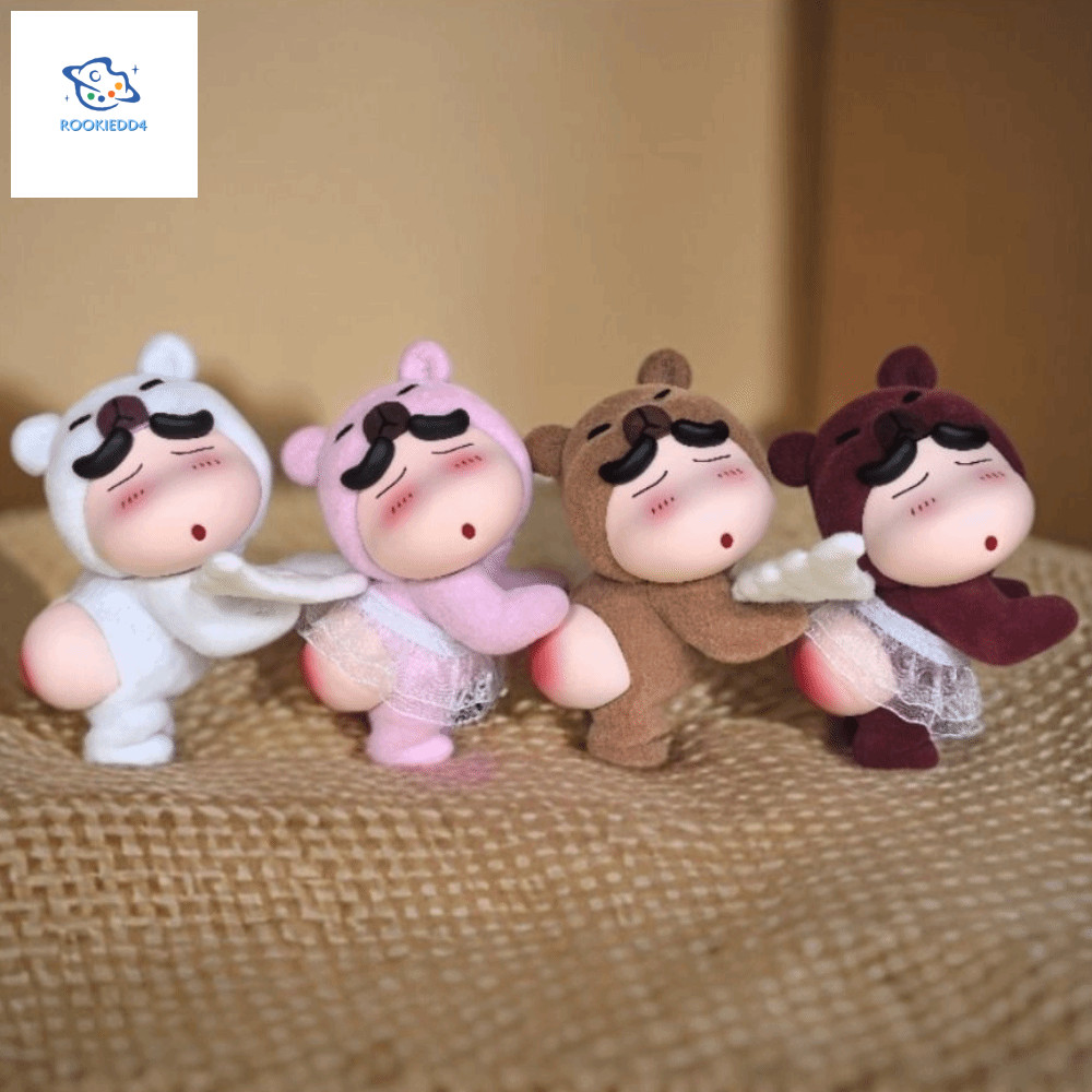 ROOKIEDD4 Flocked Crayon Shin-Chan ตัวเลข,รูปตุ๊กตาของเล่นคอสเพลย์ Shinchan รูป, Action Figures ของเ