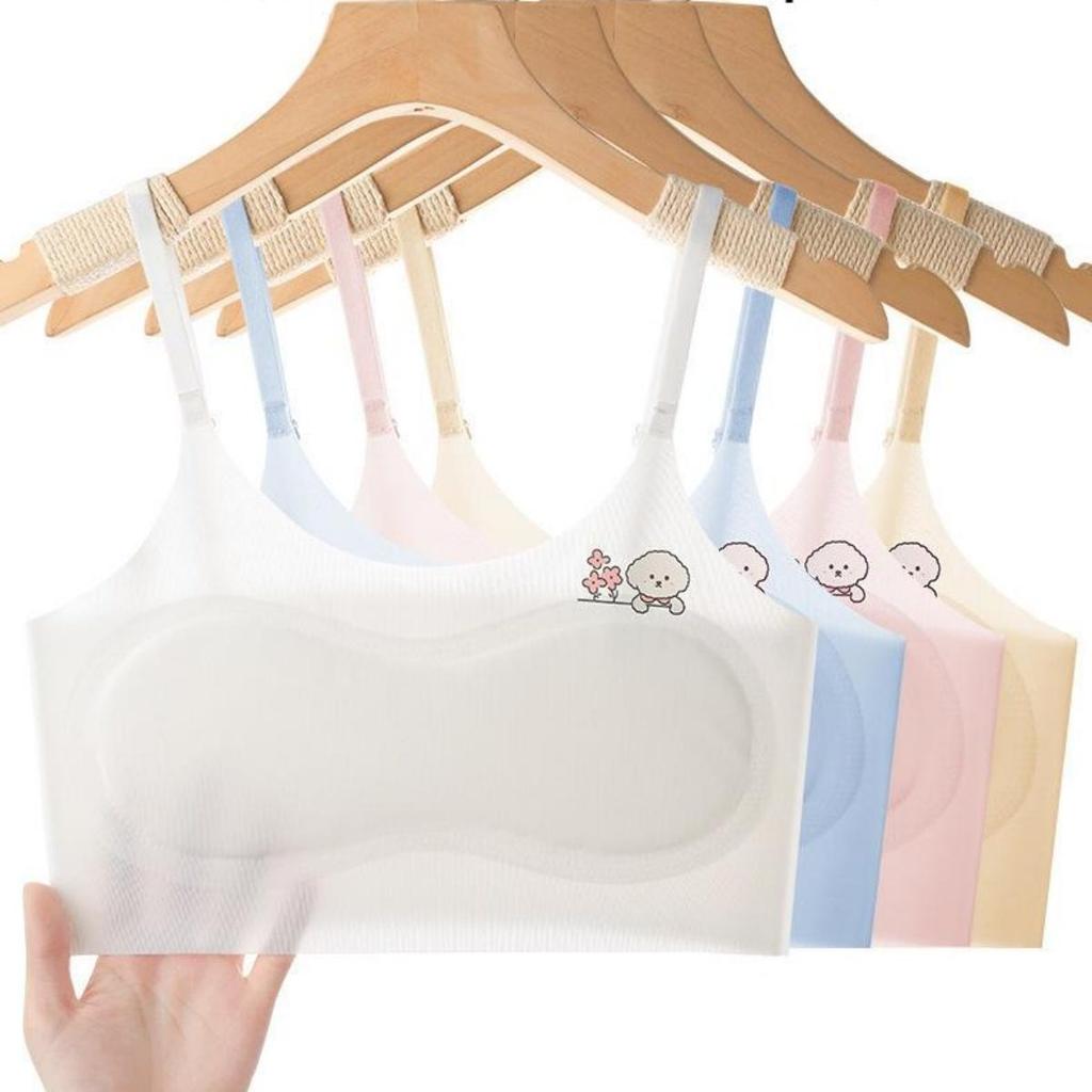 [ชุด 4 ชิ้น] เสื้อชั้นในเด็กผู้หญิง  สายสะพายไหล่ปรับได้ เหมาะสำหรับนักเรียน แห้งเร็ว เนื้อผ้ายืดหยุ่นและนุ่ม