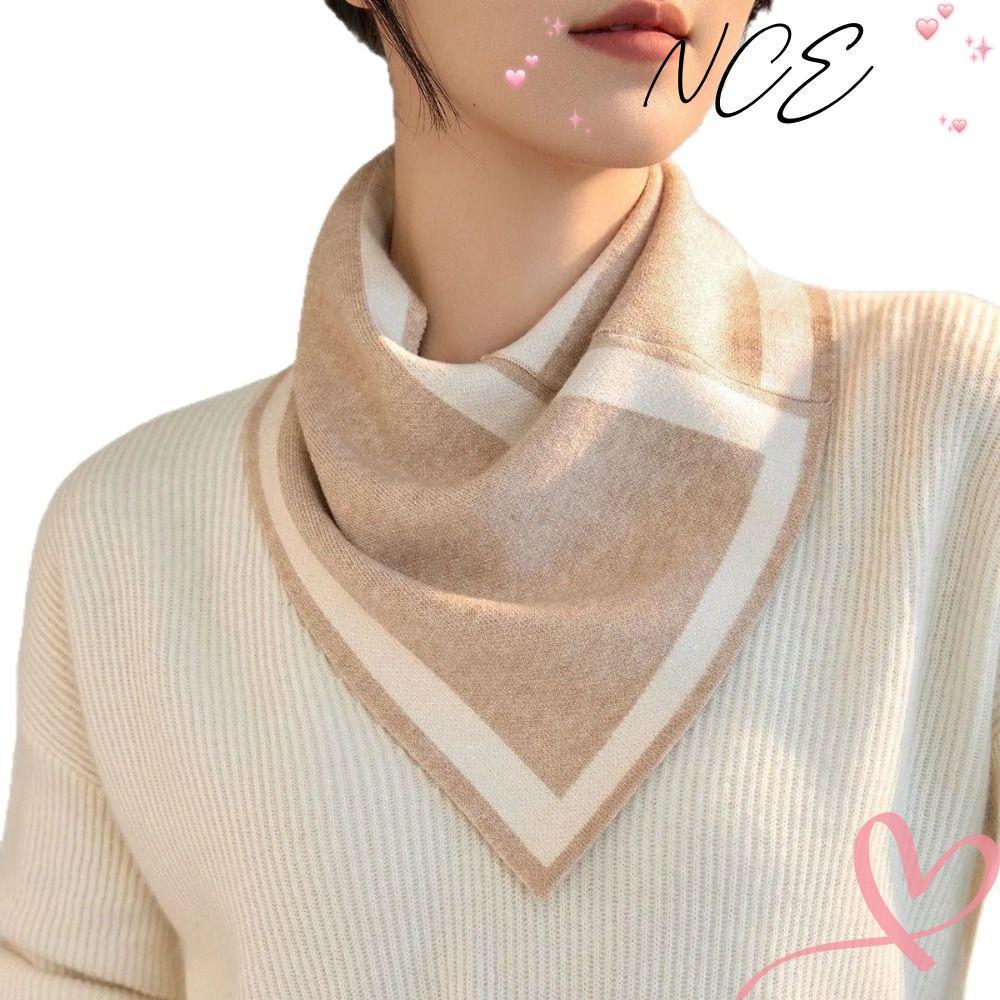 NCE คอไกเตอร์, ผ้าพันคอป้องกันคอน้ําหนักเบาแบบบล็อกสี, ความอบอุ่นเวอร์ชั่นเกาหลีผ้าพันคอสามเหลี่ยมฤด