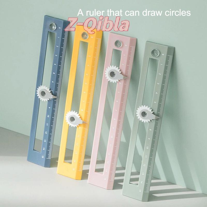 [Z-Qibla-t] 2-in-1 Multifunctional Compass Drawing Ruler Straightedge Compass Ruler เครื่องมือวัดเรข