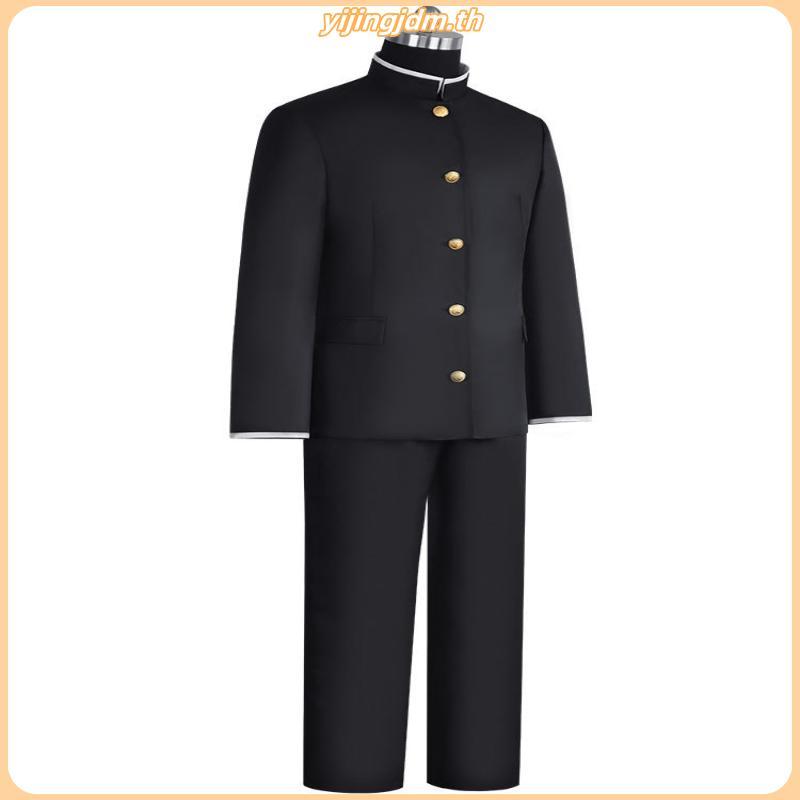 Anime Dandadan Ken Takakura Cosplayเครื่องแต่งกายวิก Okarun ชุดโรงเรียนแจ็คเก็ตสีดำ Gakuran ชุดแว่นต