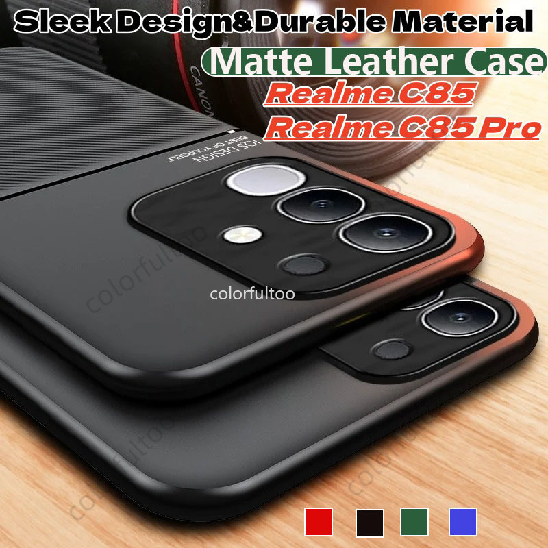 พร้อมสต็อกปลอกกันกระแทกสําหรับRealme C85 Pro C85Pro C 85 RealmeC85 4G 5G 2025 Matte Textureเคสโทรศัพท์หนังแม่เหล็กผู้ถือปลอกซิลิโคนอ่อนนุ่มป้องกันปกหลัง