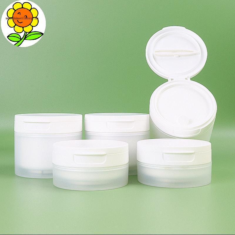 SUNSHOP 50/120g ฝาครอบช้อนหรือแหนบขวดรีฟิลหม้อที่ว่างเปล่า Travel Face ครีมโลชั่นเครื่องสําอางผ้าฝ้ายแต่งหน้า Jar TH
