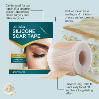 Laniska แผ่นแผลเป็นซิลิโคน Silicone Scar Tape 4cm*150cm เทปซิลิโคนสำหรับรอยแผลเป็น, แผ่นซิลิโคนสำหรับรอยแผลเป็น