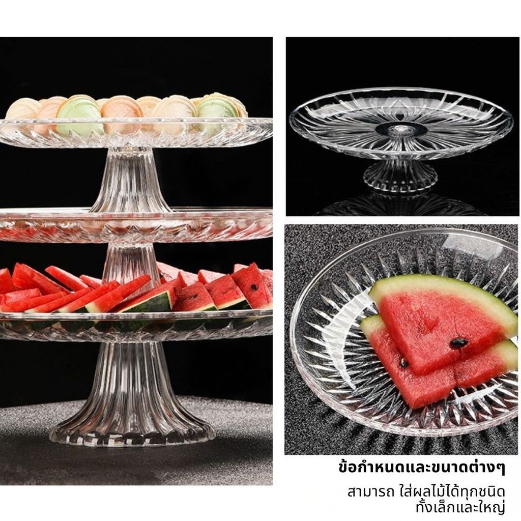 【พร้อมส่งจากไทย】พานแบนใส 20,25,30,35 ซม.  พานแก้วอเนกประสงค์ ถาดวางของไหว้ ถาดถวายพระ ถาดวางดอกไม้ พานขันหมาก ของไหว้พระ - รูปที่ 7