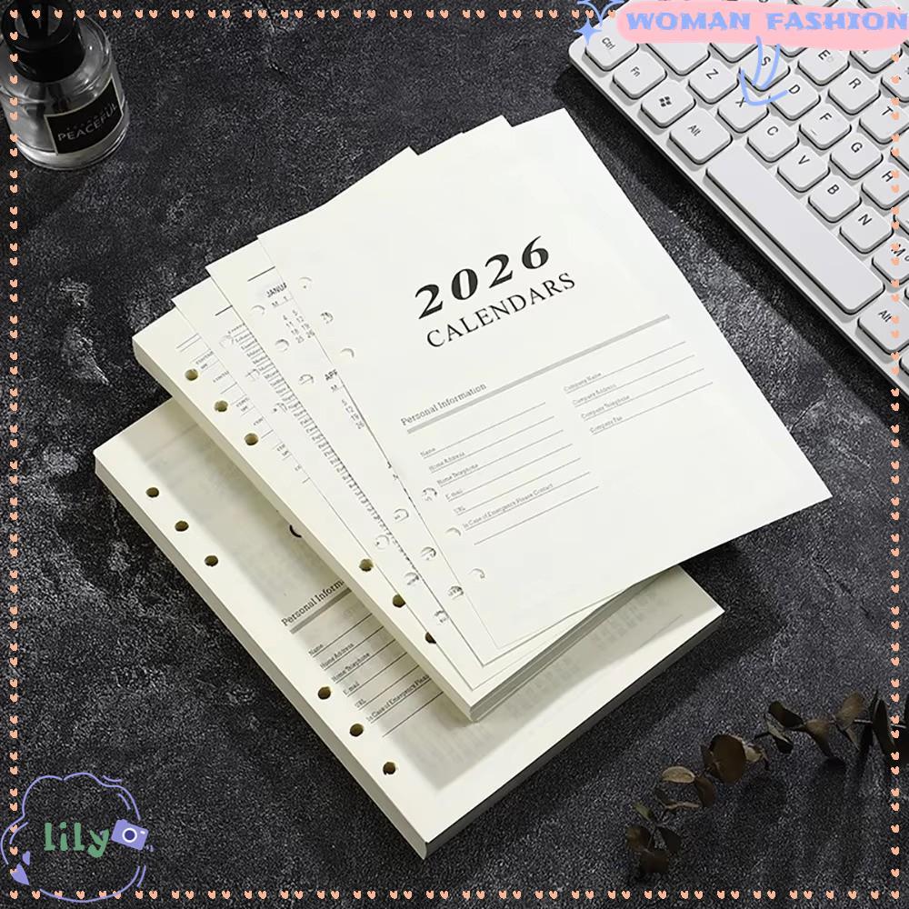 LILY A5 Notebook, Perforated Sheets Loose Leaf Binder หน้าด้านใน, Daily Planner Refill Page 365 Day 