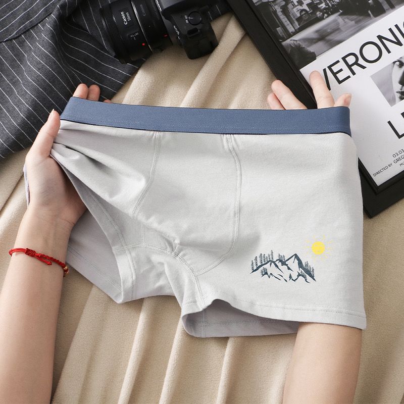 青少年发育期男士内裤男平角裤纯棉初中生高中学生大童四角裤短裤Teenagers Development Men's Underwear Men's Boxers Pure