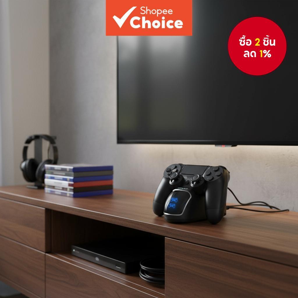 แท่นชาร์จคอนโทรลเลอร์พร้อมชิปอัปเกรดและขาตั้งสําหรับ PS4 Pro, PS4 Slim และอุปกรณ์เสริม PS4