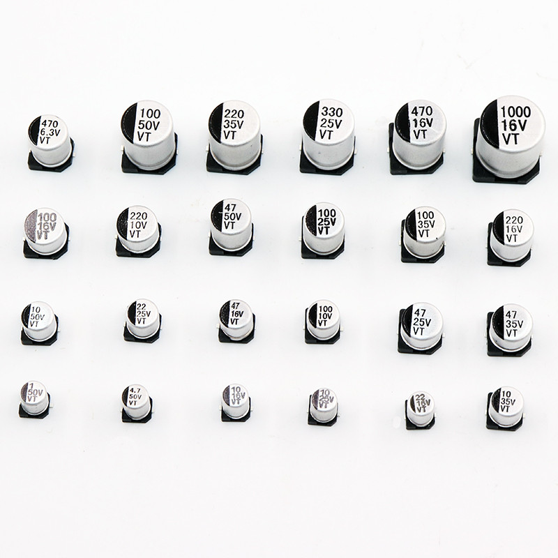 20pcs SMD 50V 35V 25V 16V 10V 100UF 220UF 47UF 33UF 22UF 10UF 4.7UF  2.2UF 1UF Aluminum Electrolytic