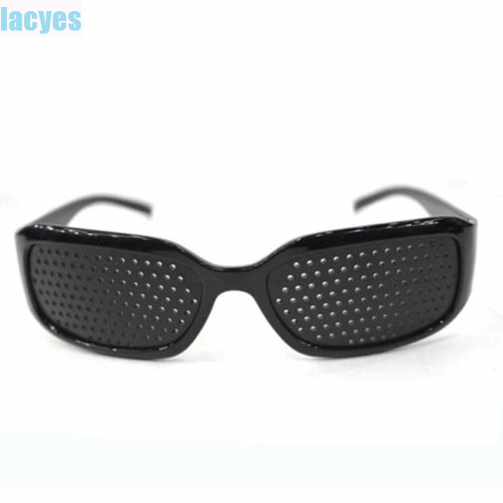 LACYES Plastic Pinhole Glasses Black Vision Care Eye Exercise Pin Hole Sunglasses Natural Healing Quality Unisex Eyesight Improve/Multicolor