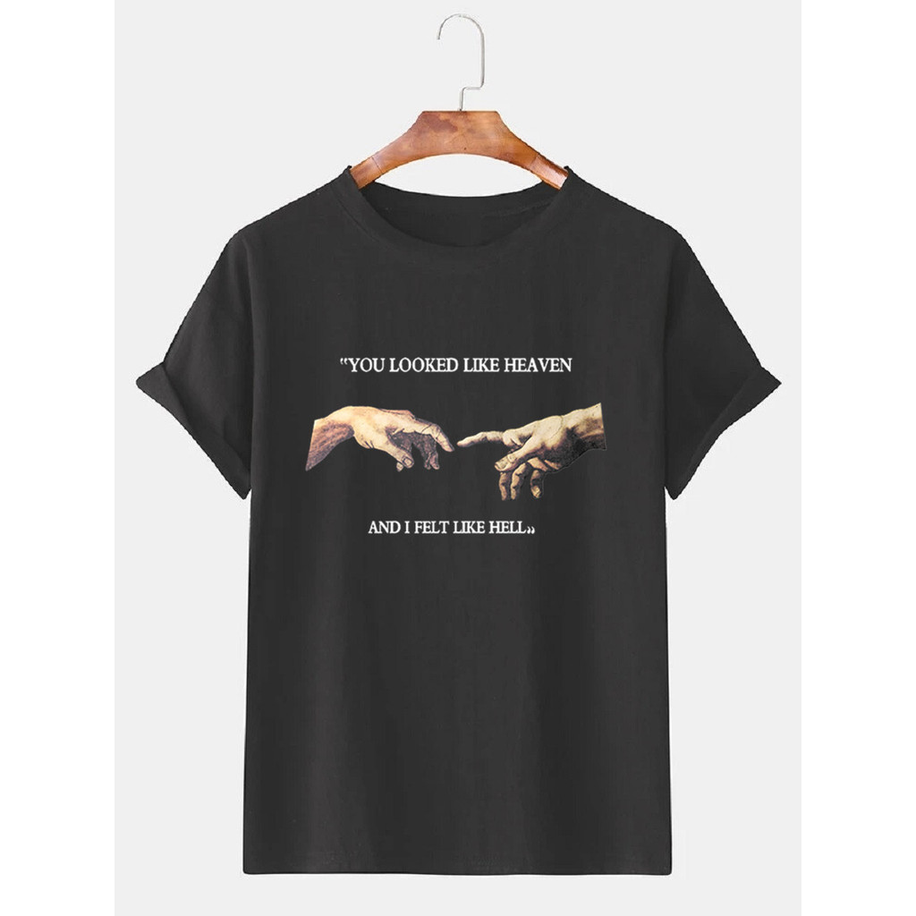 2026 แฟชั่น 20262024Wish สไตล์ใหม่ผู้ชายการค้าต่างประเทศ Hand Holding เสื้อยืด Top Top เสื้อยืด COD 