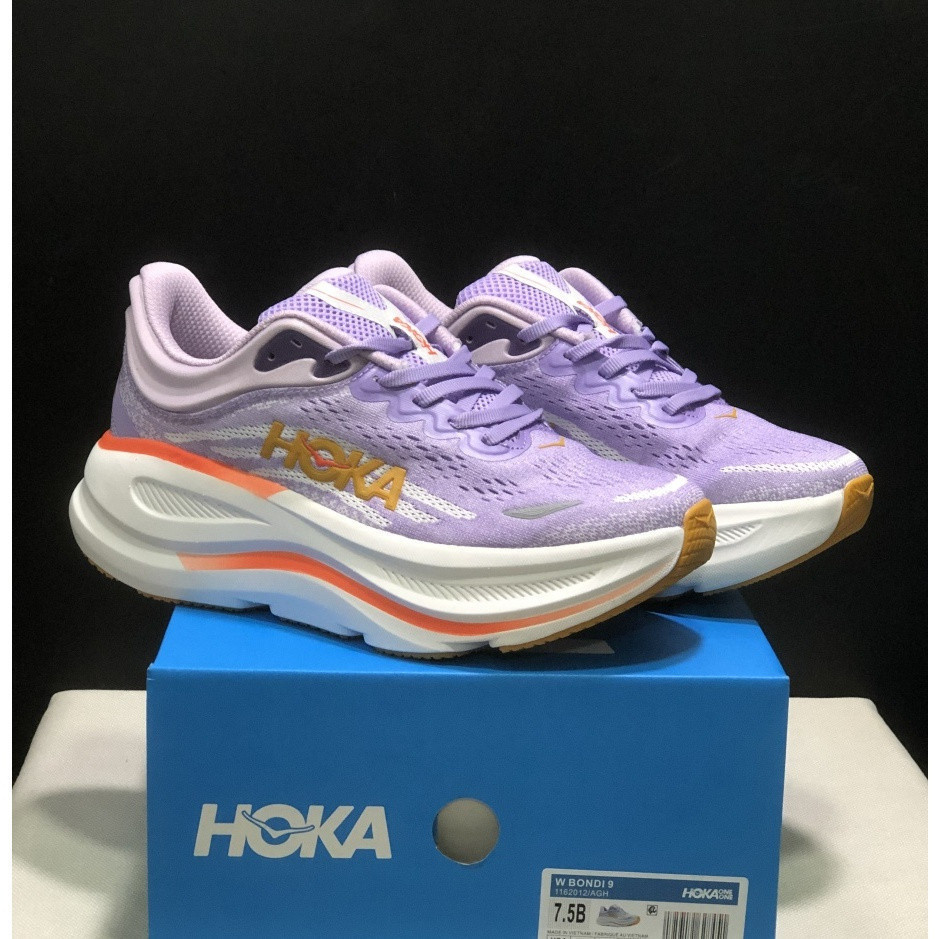 HOKA Bondi 9 รองเท้าวิ่งสำหรับผู้หญิง พื้นหนา ลดแรงกระแทก สวมใส่สบาย NC0P O9O6