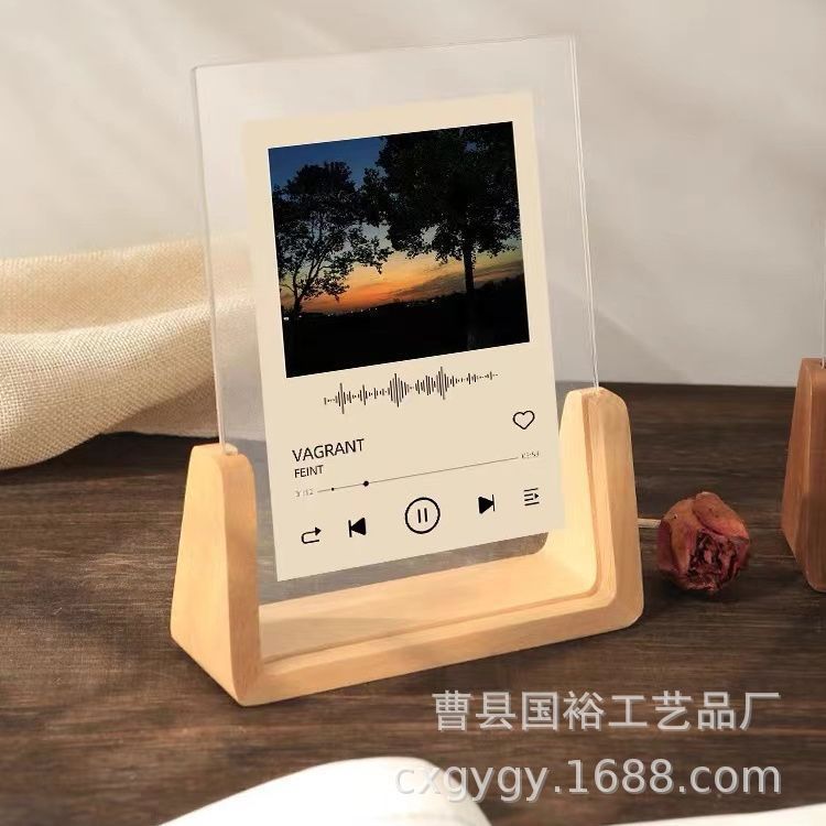 วอลนัทที่ทันสมัยรูปตัวยูกรอบรูปสํานักงานสก์ท็อปบีชรูปตัวยูกรอบรูปเครื่องประดับตกแต่งบ้านภาพกรอบรูปไม