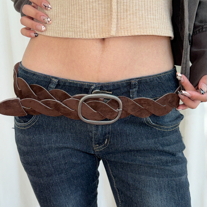 American Retro Belt Women Simple Fashion pu Belt All-Match Unique