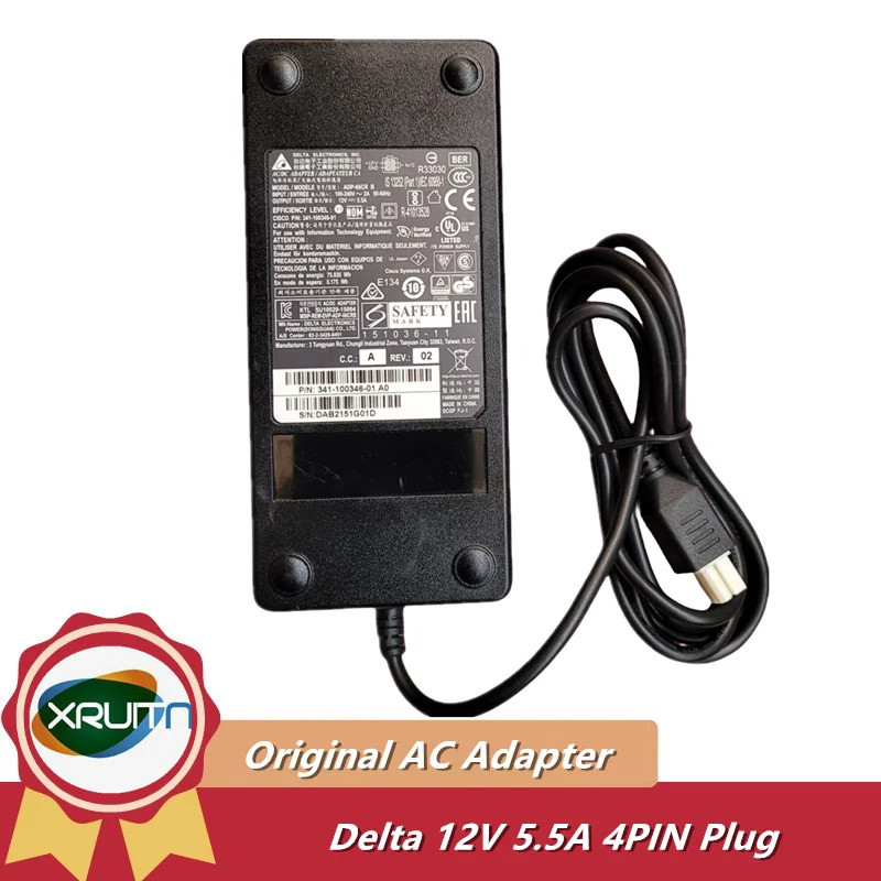 ของแท้ Delta ADP-66CR B 341-100346-01 แหล่งจ่ายไฟอะแดปเตอร์ AC สําหรับ CISCO 891 ROUTER C891F PA-166