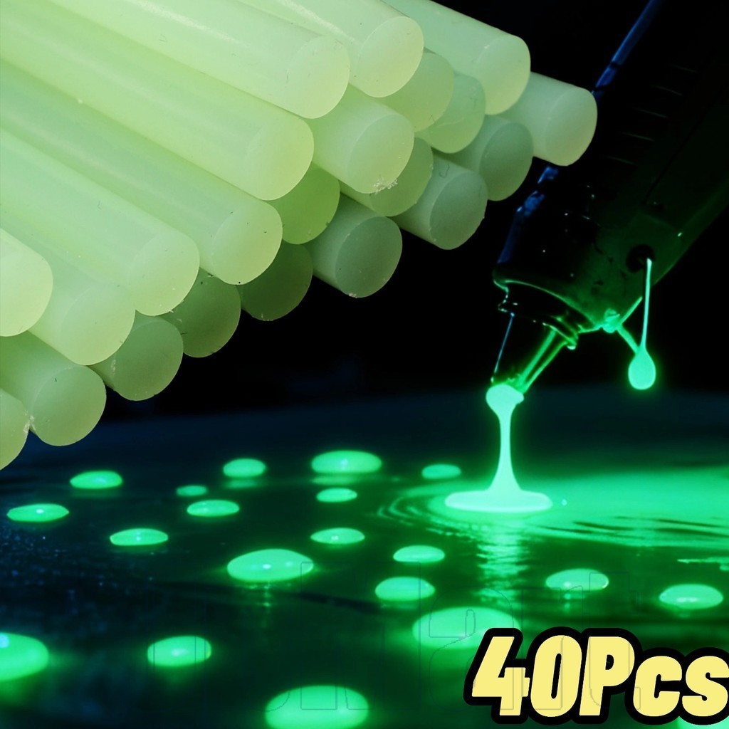 10/20/40 ชิ้น Glow in Dark Hot Melt กาวแท่ง | แท่งยึดเกาะที่แข็งแกร่งที่หลอมเหลวอย่างรวดเร็ววาง|เรซิ่นเทอร์โมพลาสติกสําหรับงานฝีมือ ทําเอง และซ่อมของเล่น