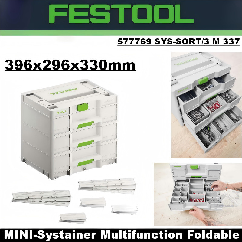 สตูลFESTOOL 577769 MINI-Systainer มัลติฟังก์ชั่นพับได้กระเป๋าถือสะดวกกล่องเครื่องมือเครื่องมือกล่องเ