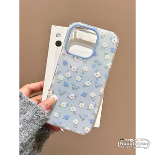 เคส Redmi 13C 10C A1 14C 9C 9A 13 10A 9C NFC Note 12 11 13 14 Pro Plus ดอกไม้สีขาวสีฟ้าสด ปก IMD ใหม่สุดหรู