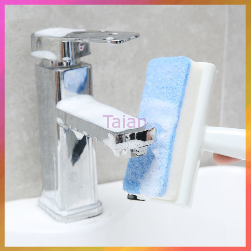 Taian ที่เช็ดกระจก 2in1 เช็ดกระจก แปรงขัด ไม้เช็ดกระจก แปรงทำความสะอาด แปรงขัดอเนกประสงค์ พร้อมยางรีดน้ำในตัว ทําความสะอ