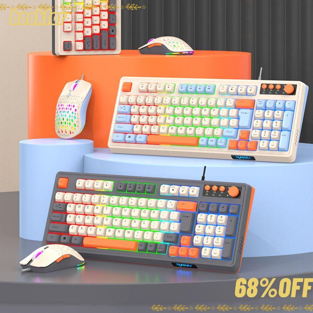 BOOKFOR RAID T98 คีย์บอร์ด, Backlight 98 เค้าโครงคีย์คีย์บอร์ดเมาส์ชุด,ส่องสว่างการเชื่อมต่อ USB Gam