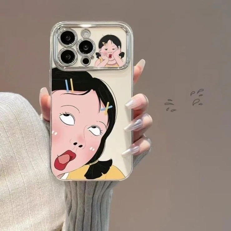 สําหรับ IPhone17 16 15 14 13 12 11ProMax XR XSMax Creative Kinky Emoji Girl Big Windows เคสโทรศัพท์ thumbnail 3