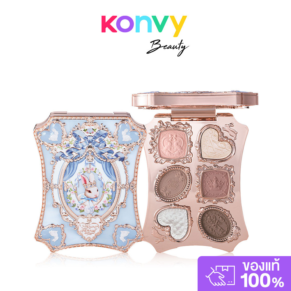 Flower Knows Bunny Garden Collection 6-Color Makeup Palette 6.5g #01 White Bunny พาเลทแต่งตา 6 เฉดสี ฟลาวเวอร์ โนวส์.